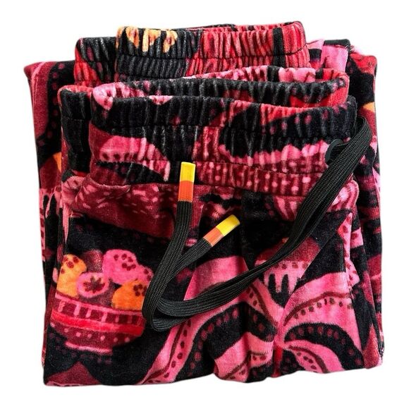 Women's Farm Rio Velvet Floral Fleece Joggers Sweat Pants Medium | Anthropologie - Picture 9 of 9